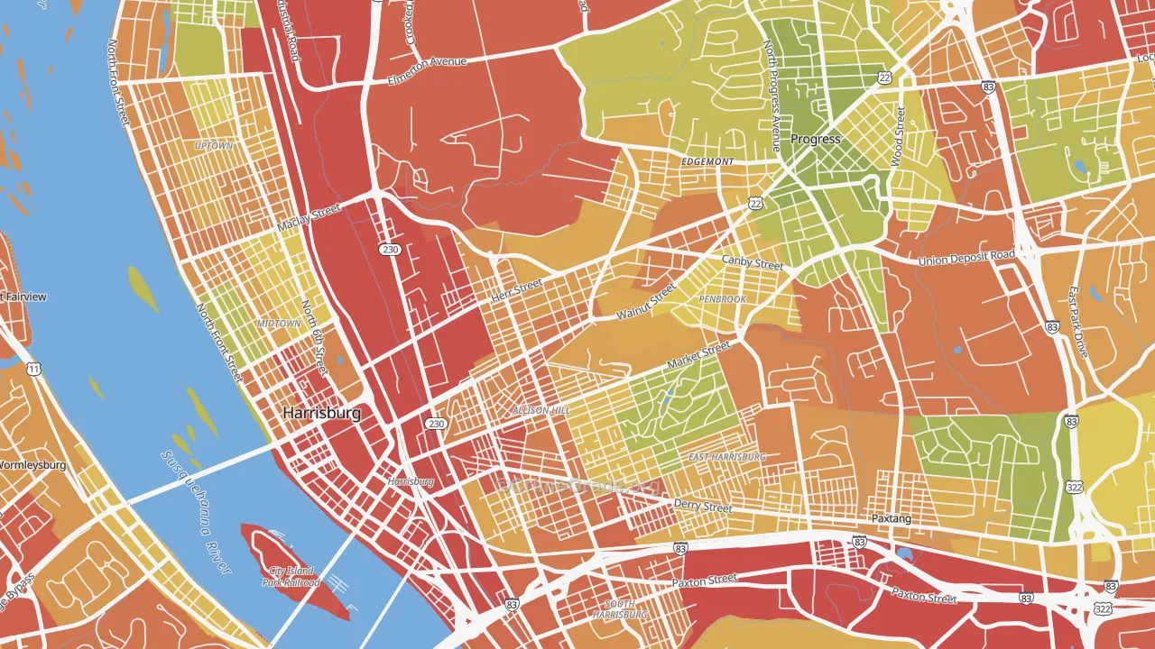 17103, PA Map of Drug-Related Crime Rates