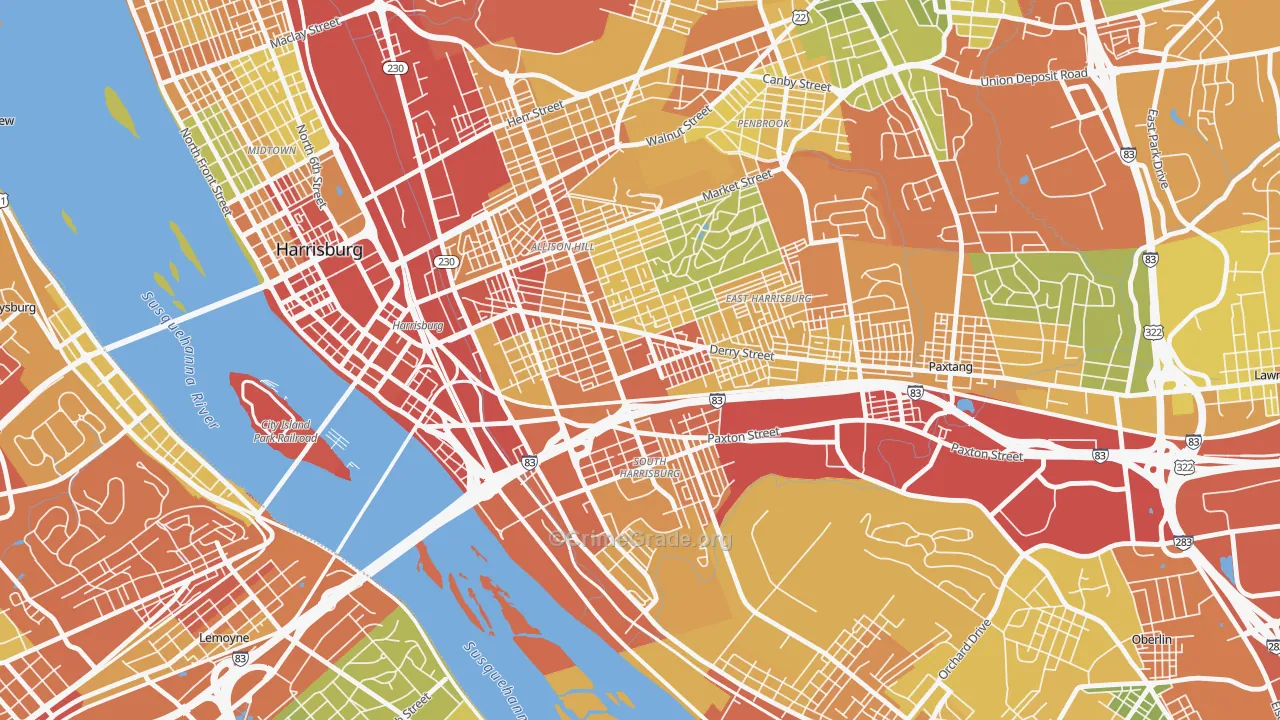 17104, PA Map of Drug-Related Crime Rates