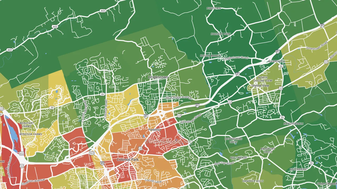 17112, PA Map of Drug-Related Crime Rates