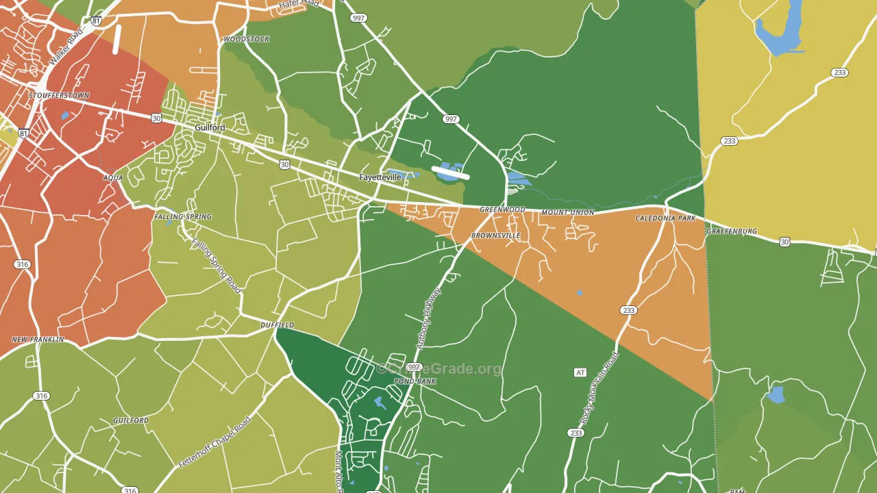 17222, PA Map of Drug-Related Crime Rates
