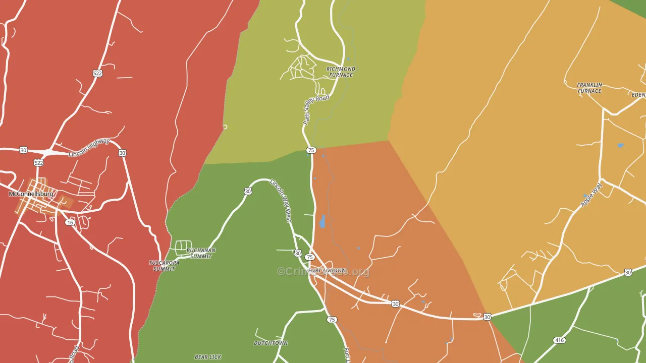 17224, PA Map of Drug-Related Crime Rates