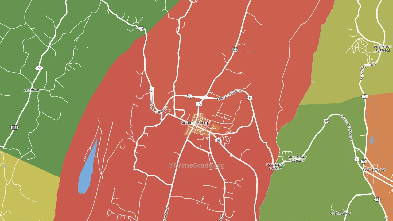 17233, PA Map of Drug-Related Crime Rates