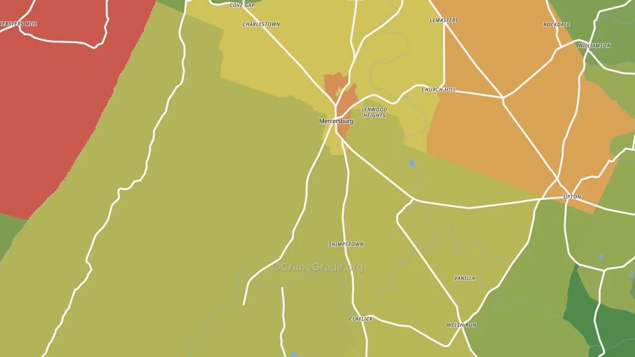 17236, PA Map of Drug-Related Crime Rates