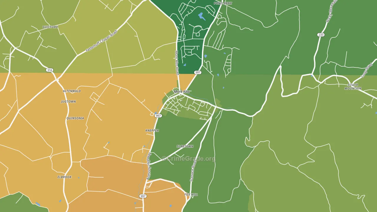 17237, PA Map of Drug-Related Crime Rates