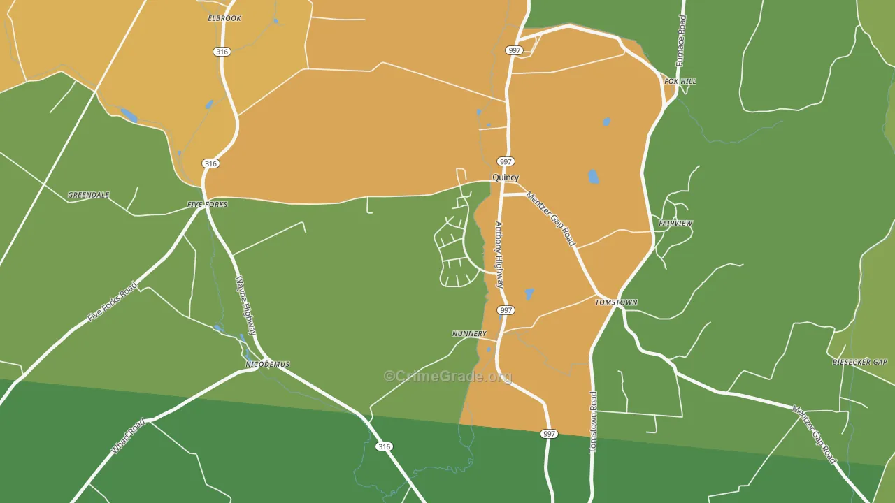 17247, PA Map of Drug-Related Crime Rates