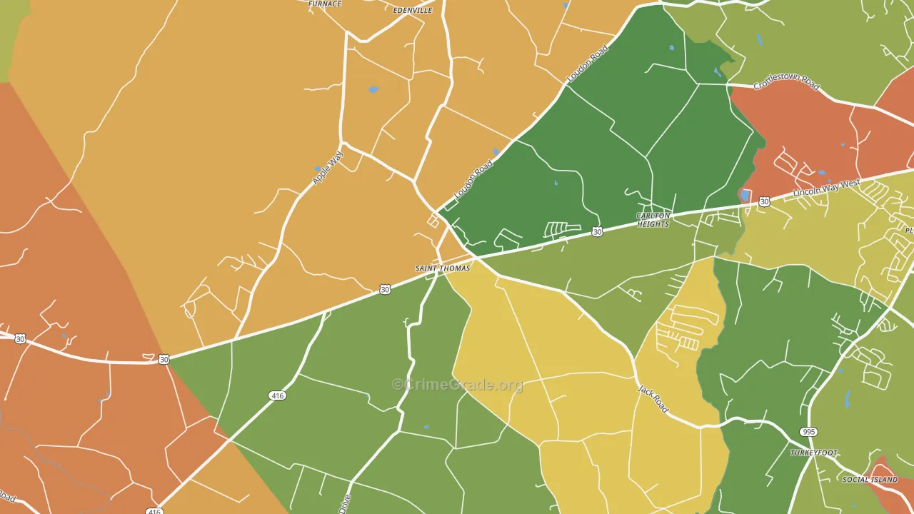 17252, PA Map of Drug-Related Crime Rates