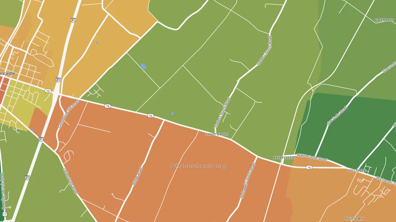17256, PA Map of Drug-Related Crime Rates