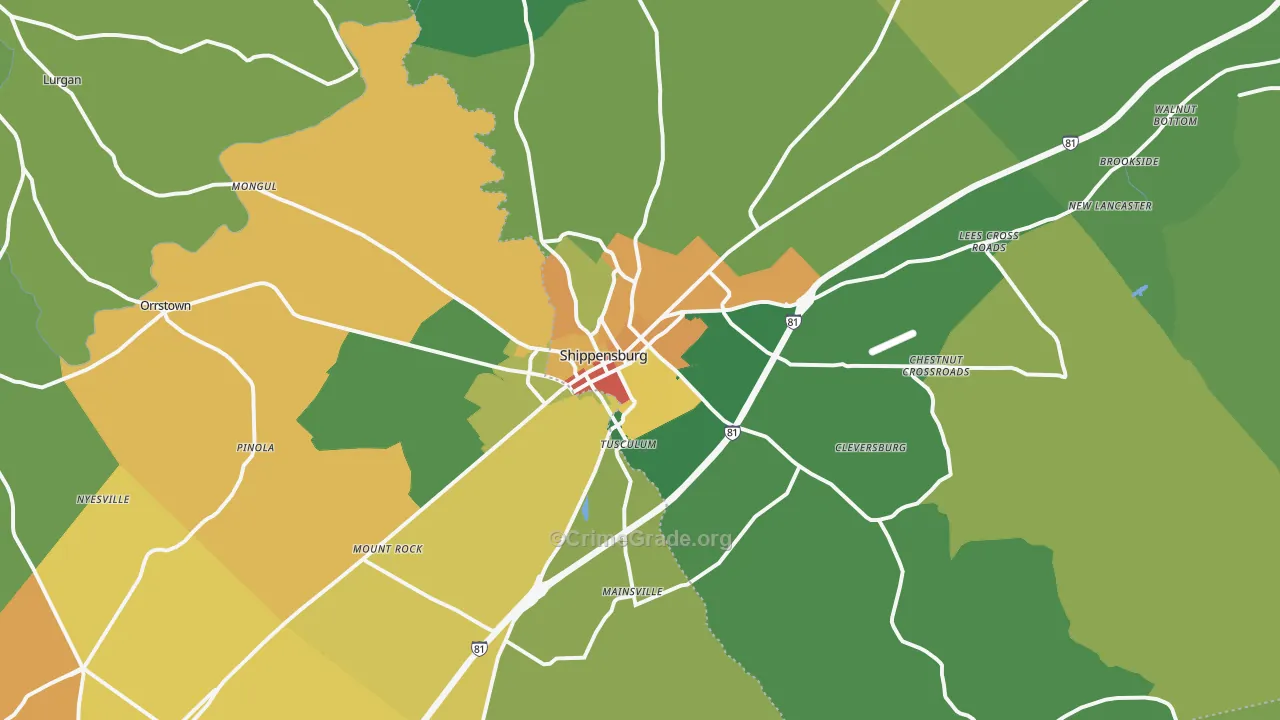 17257, PA Map of Drug-Related Crime Rates