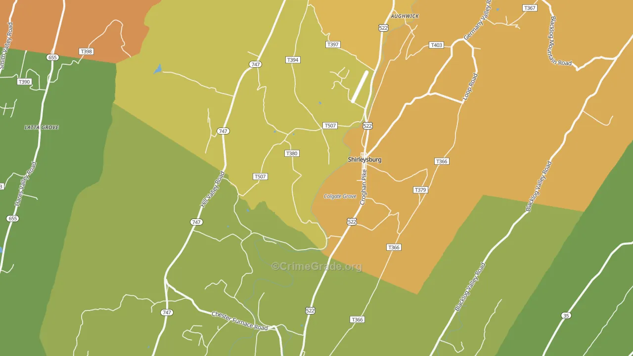 17260, PA Map of Drug-Related Crime Rates