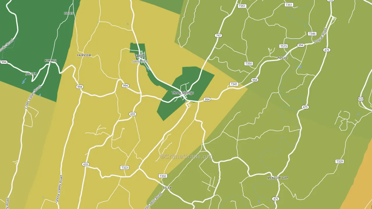 17264, PA Map of Drug-Related Crime Rates