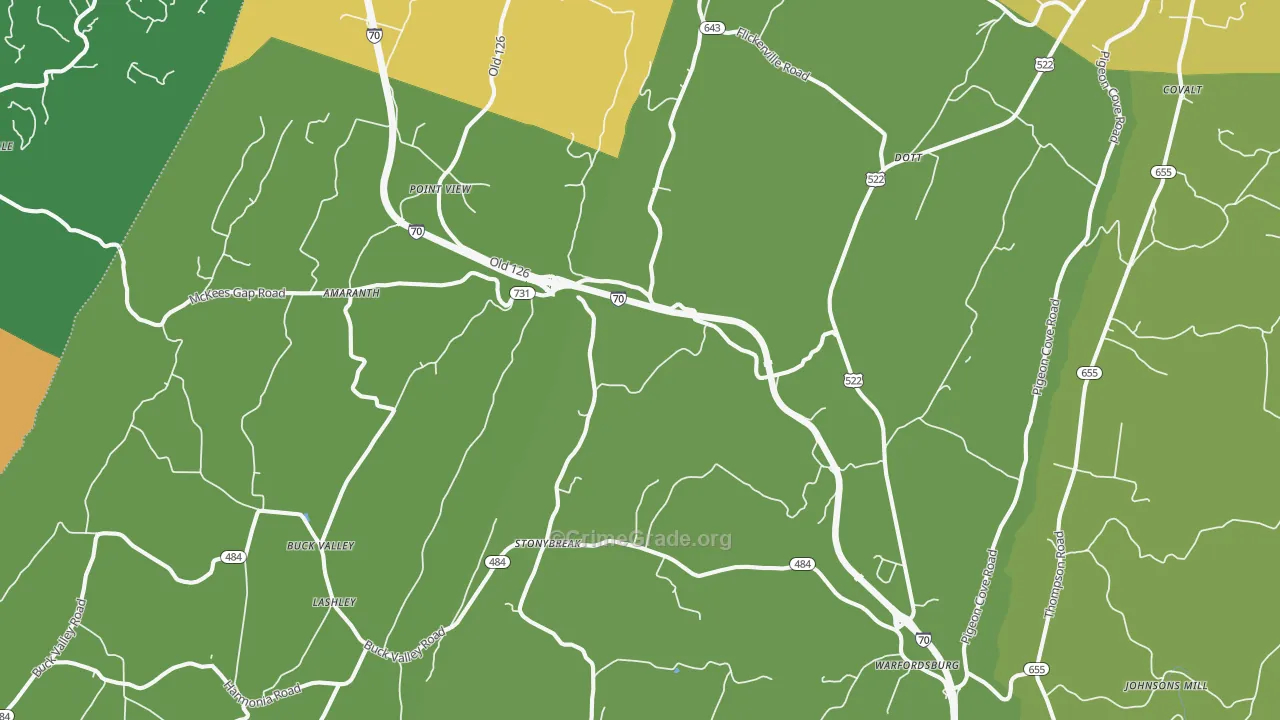 17267, PA Map of Drug-Related Crime Rates