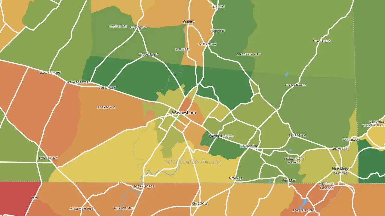 17268, PA Map of Drug-Related Crime Rates