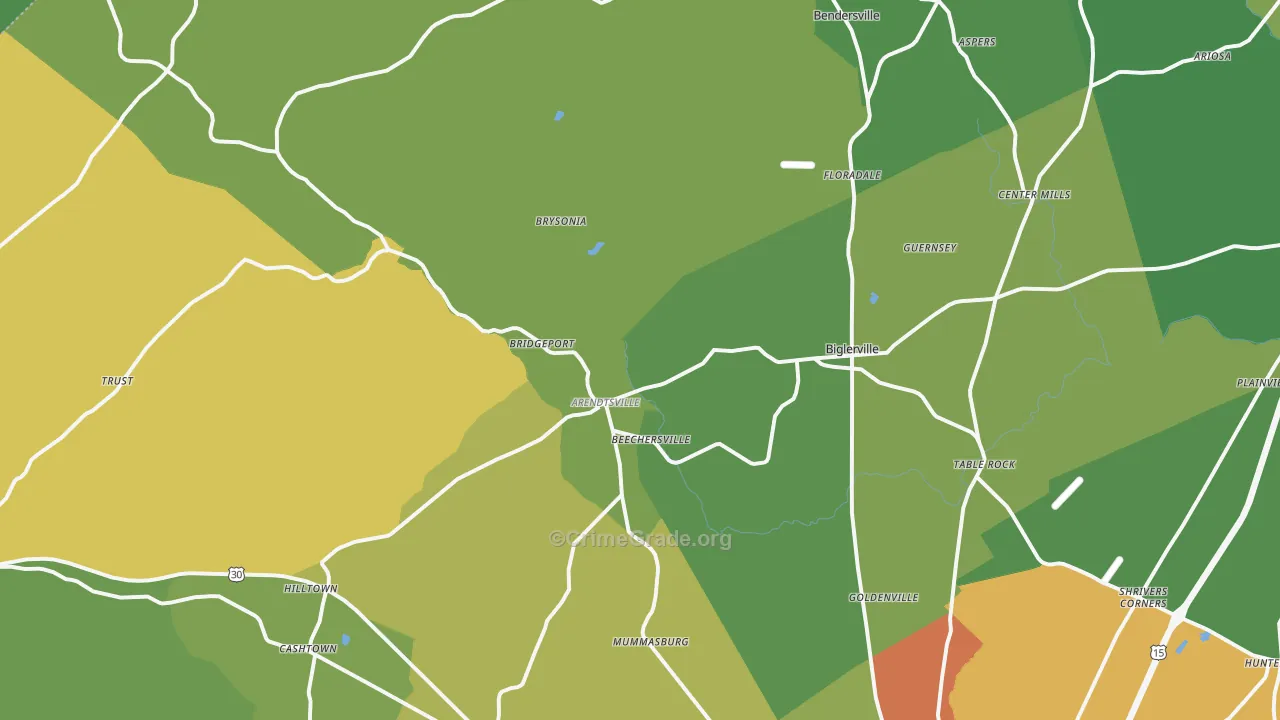 17307, PA Map of Drug-Related Crime Rates