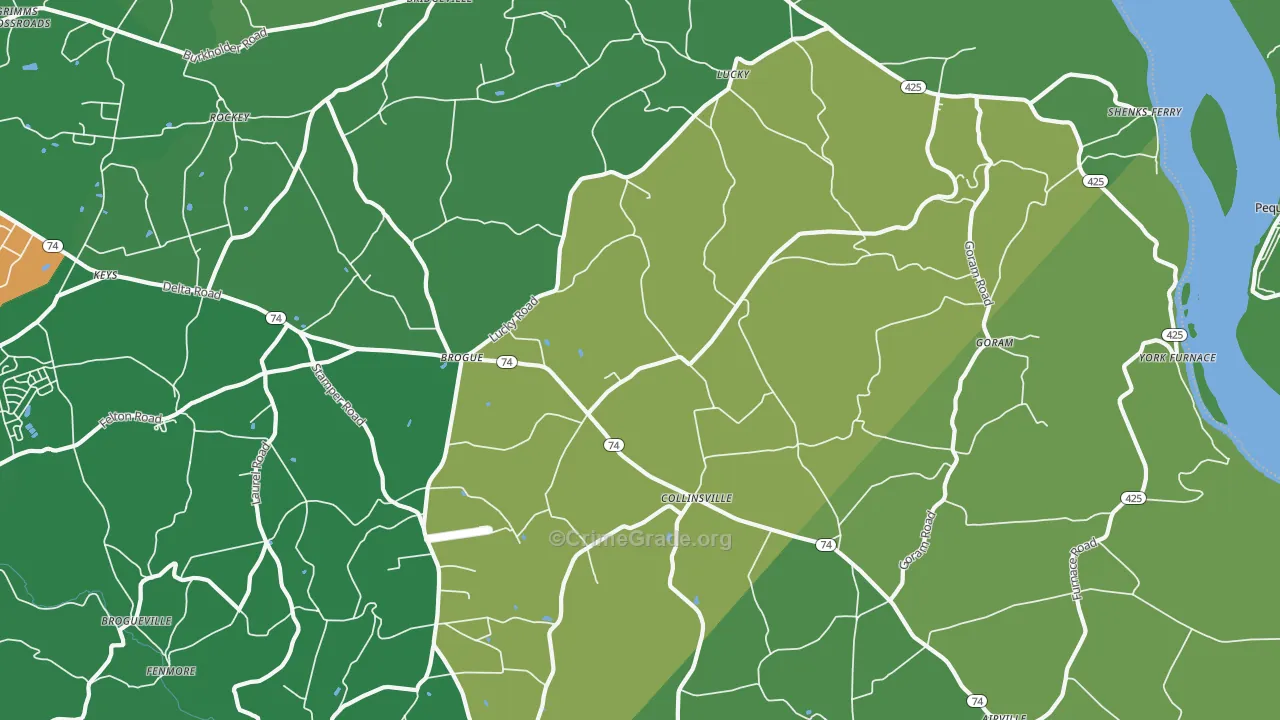 17309, PA Map of Drug-Related Crime Rates