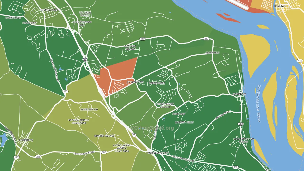 17319, PA Map of Drug-Related Crime Rates