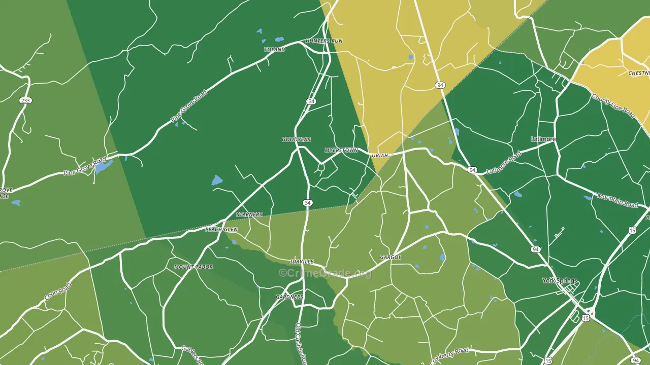 17324, PA Map of Drug-Related Crime Rates