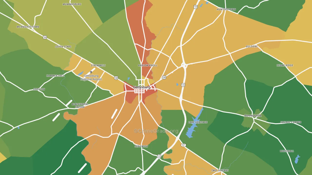 17325, PA Map of Drug-Related Crime Rates