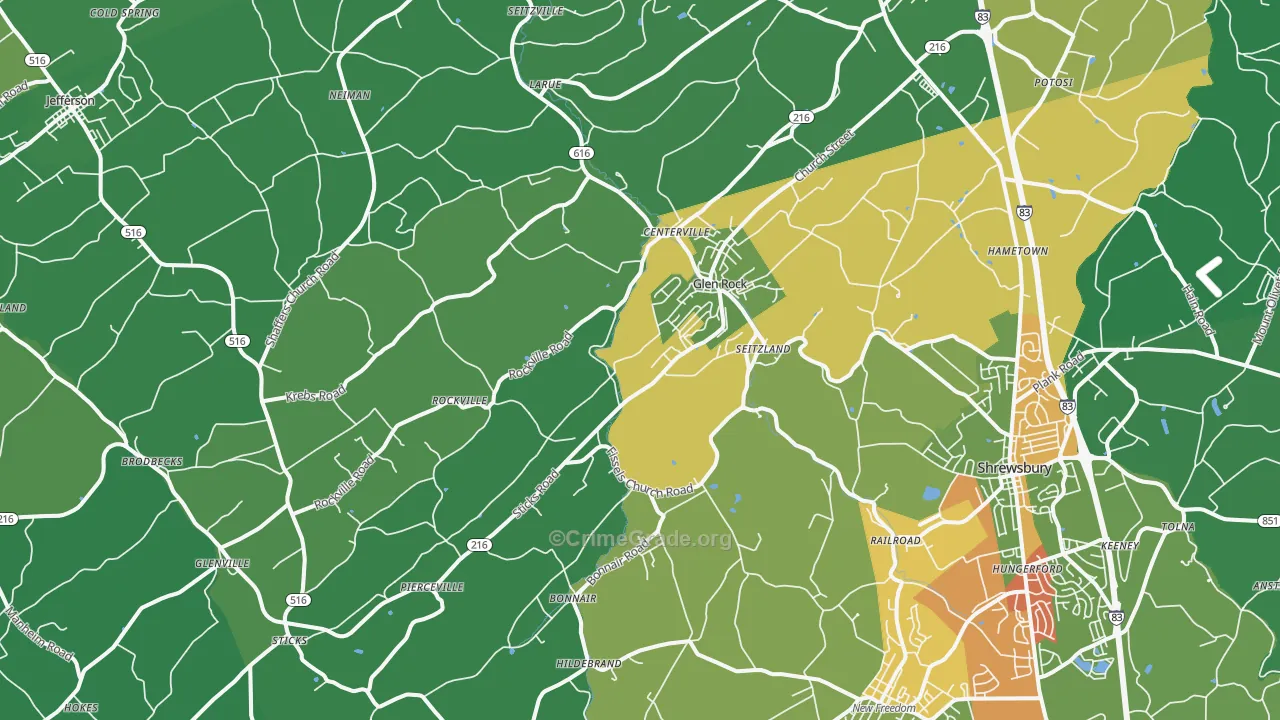 17327, PA Map of Drug-Related Crime Rates