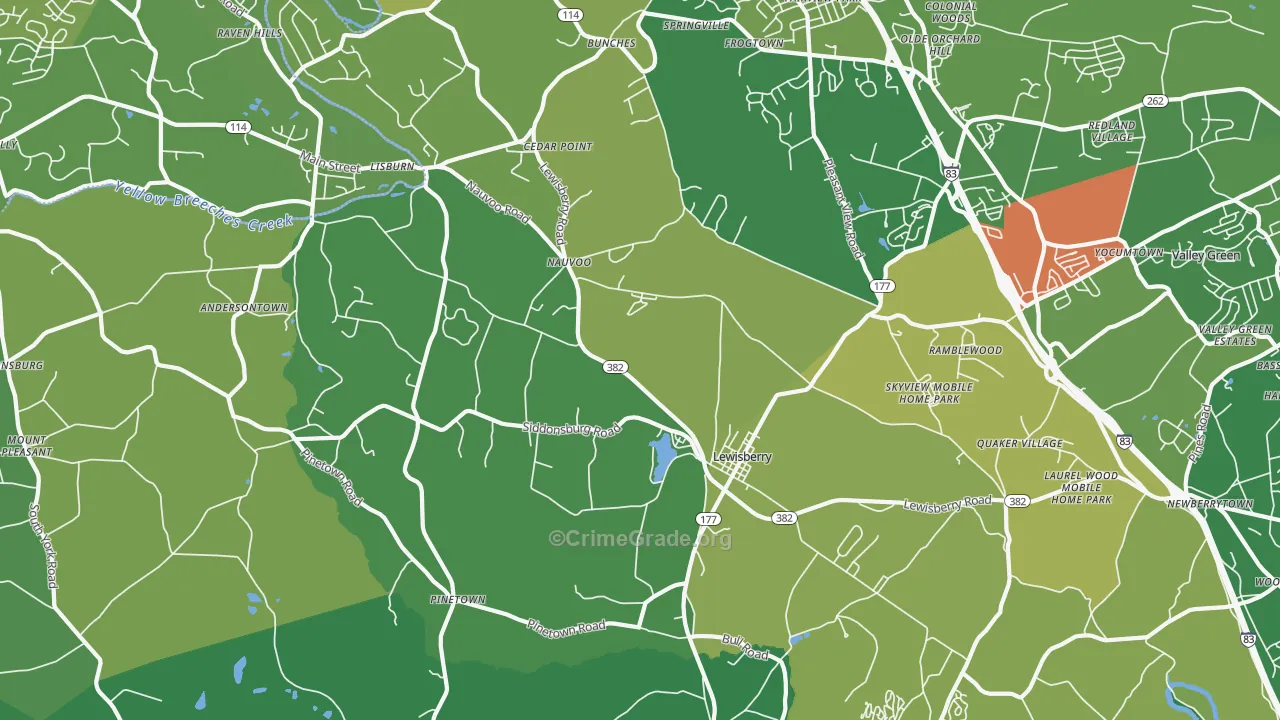 17339, PA Map of Drug-Related Crime Rates