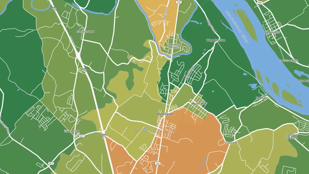 17345, PA Map of Drug-Related Crime Rates