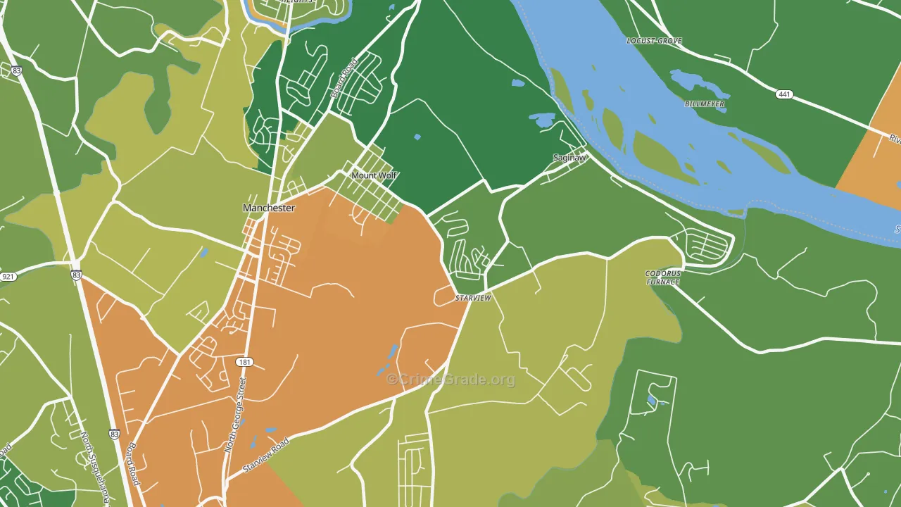 17347, PA Map of Drug-Related Crime Rates