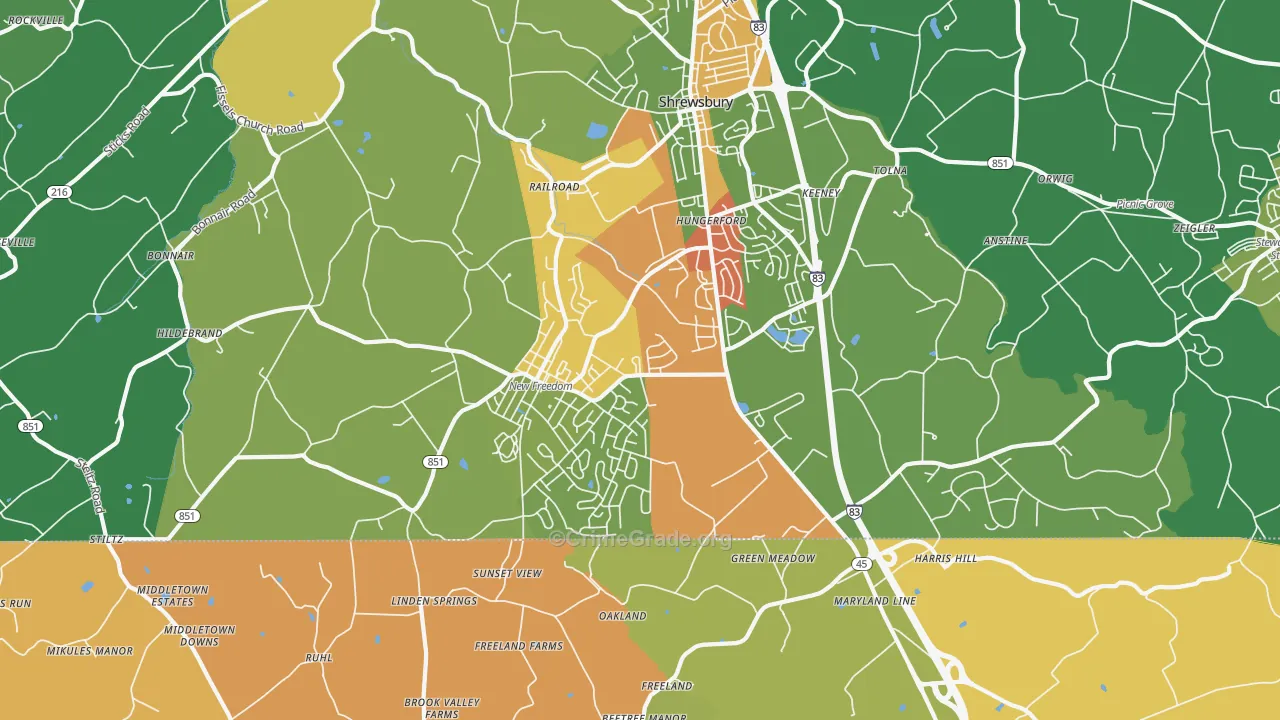 17349, PA Map of Drug-Related Crime Rates