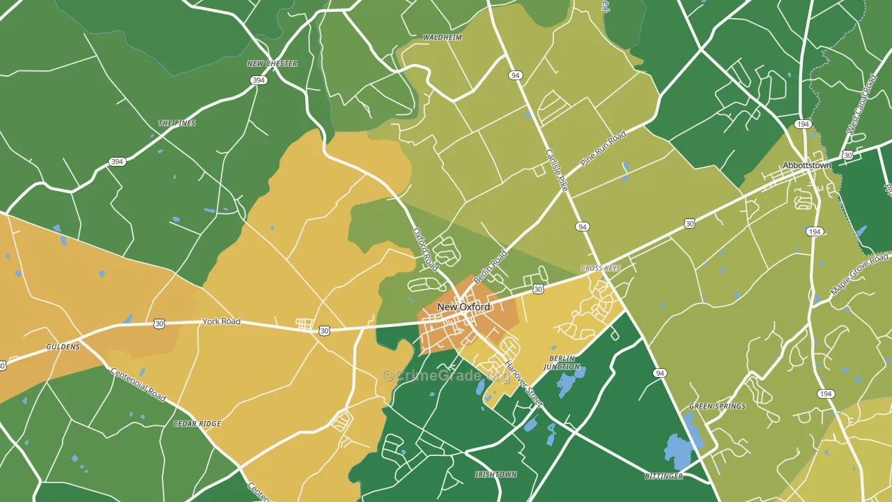 17350, PA Map of Drug-Related Crime Rates