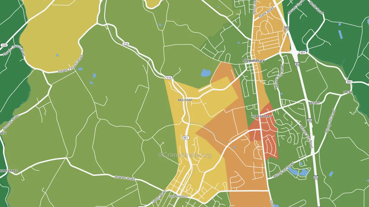 17355, PA Map of Drug-Related Crime Rates