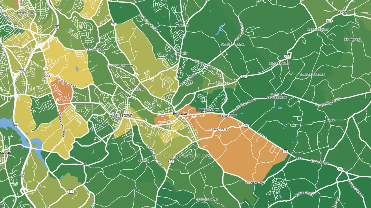 17356, PA Map of Drug-Related Crime Rates