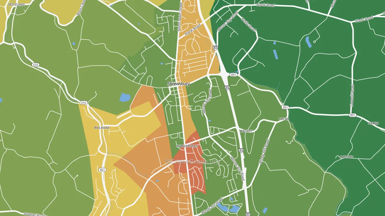 17361, PA Map of Drug-Related Crime Rates