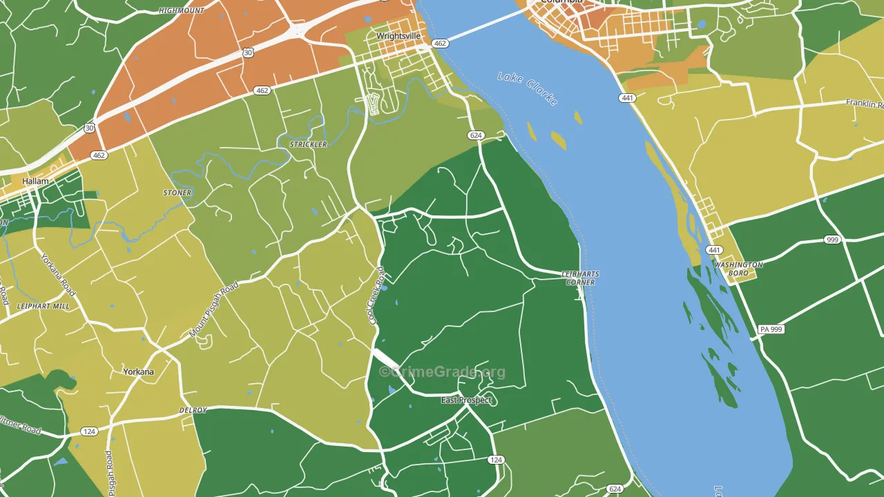 17368, PA Map of Drug-Related Crime Rates
