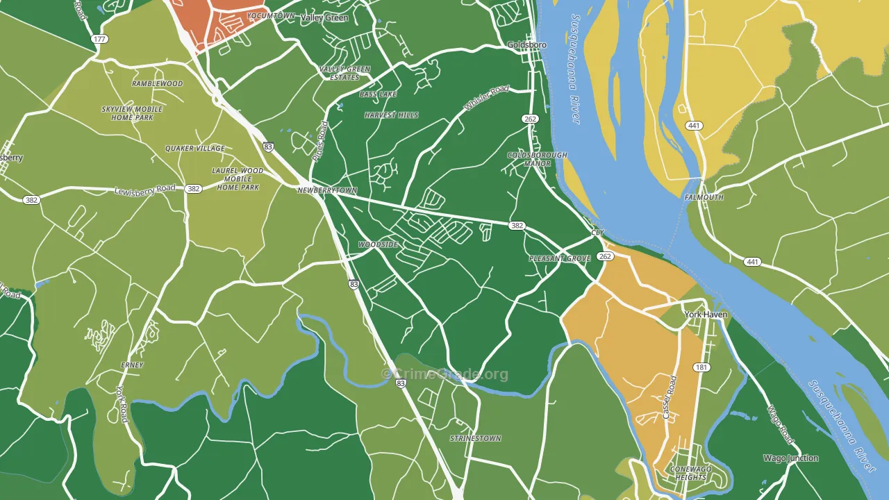 17370, PA Map of Drug-Related Crime Rates