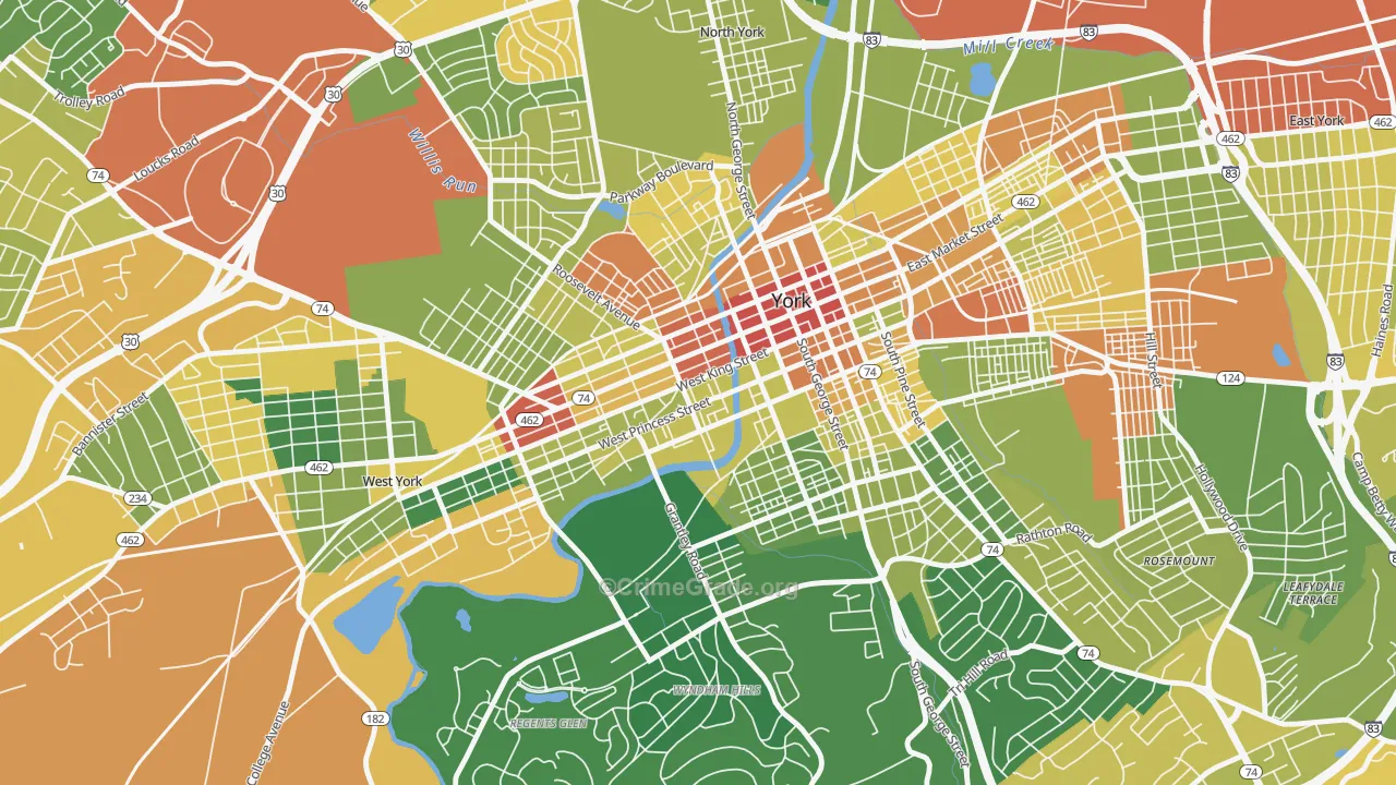 17401, PA Map of Drug-Related Crime Rates
