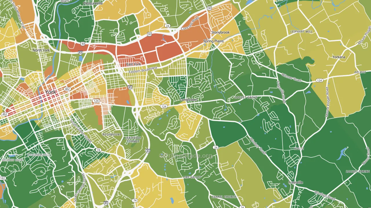 17402, PA Map of Drug-Related Crime Rates