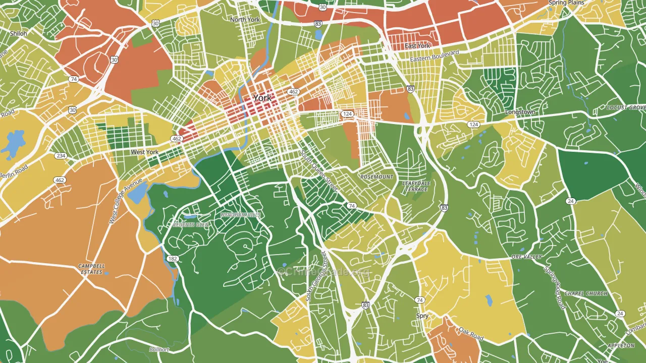17403, PA Map of Drug-Related Crime Rates