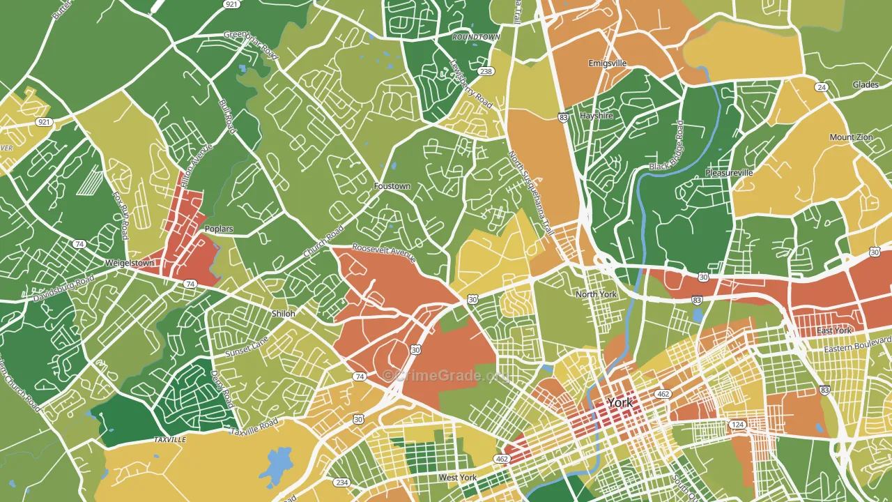 17404, PA Map of Drug-Related Crime Rates