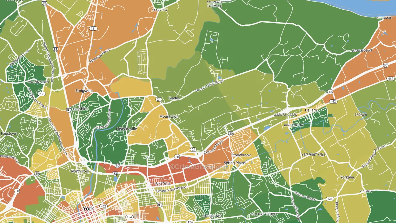 17406, PA Map of Drug-Related Crime Rates
