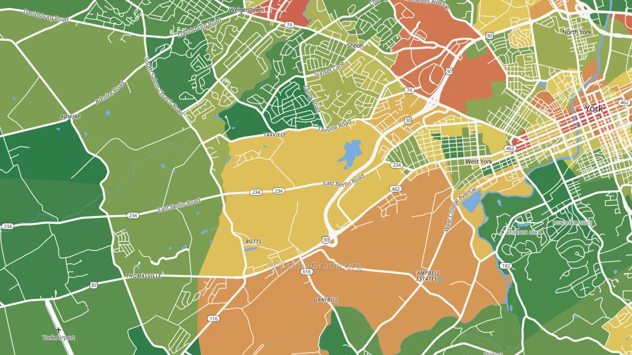 17408, PA Map of Drug-Related Crime Rates