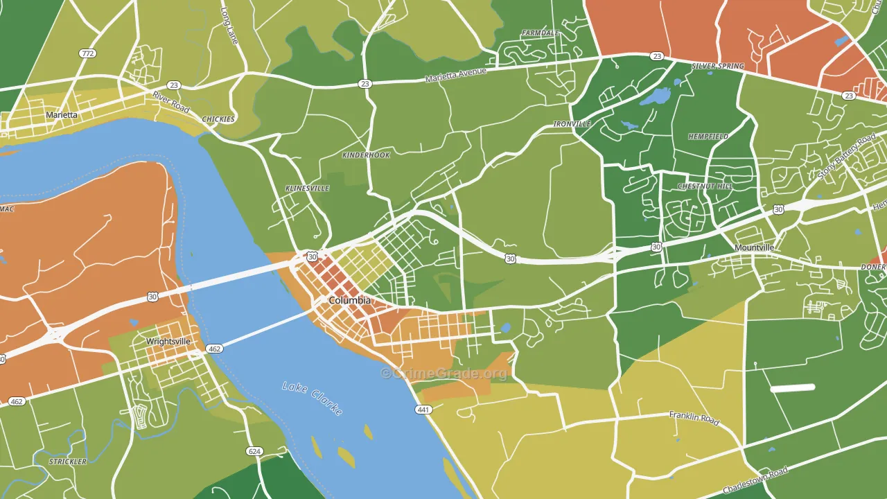 17512, PA Map of Drug-Related Crime Rates