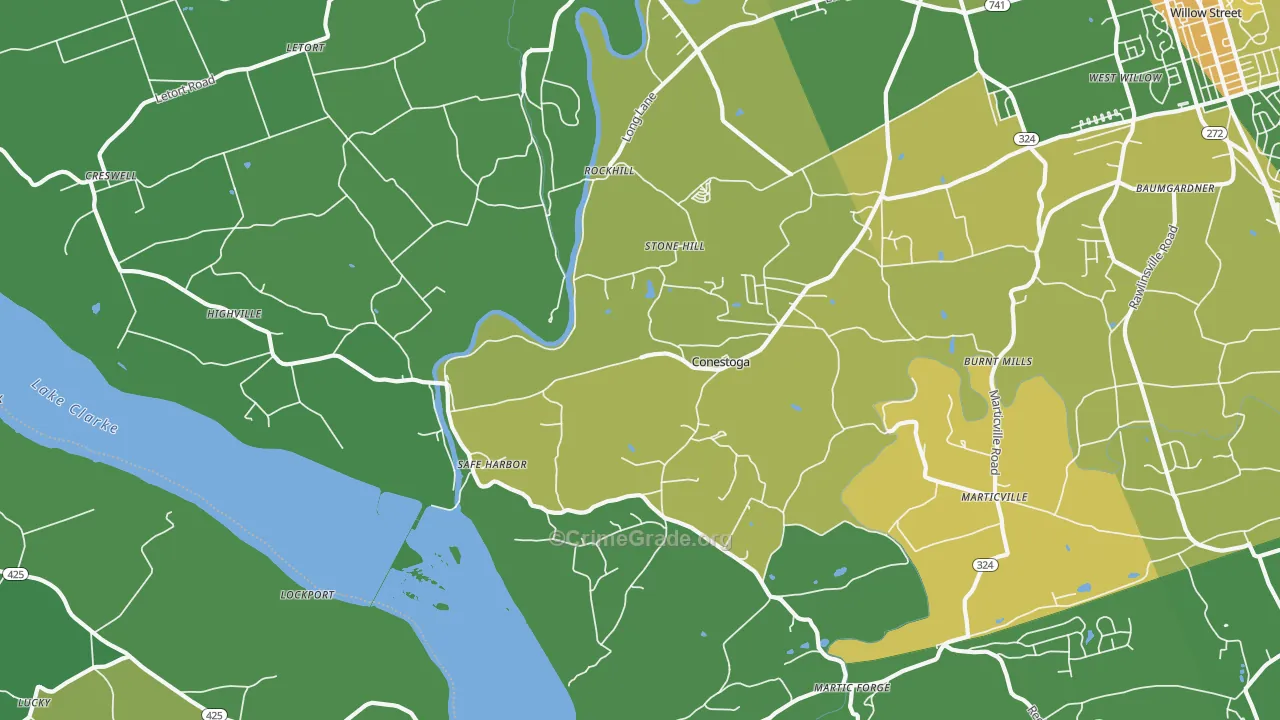 17516, PA Map of Drug-Related Crime Rates