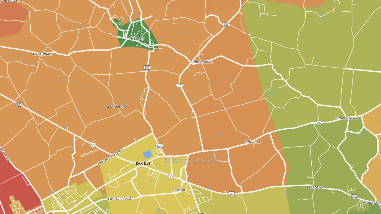 17519, PA Map of Drug-Related Crime Rates