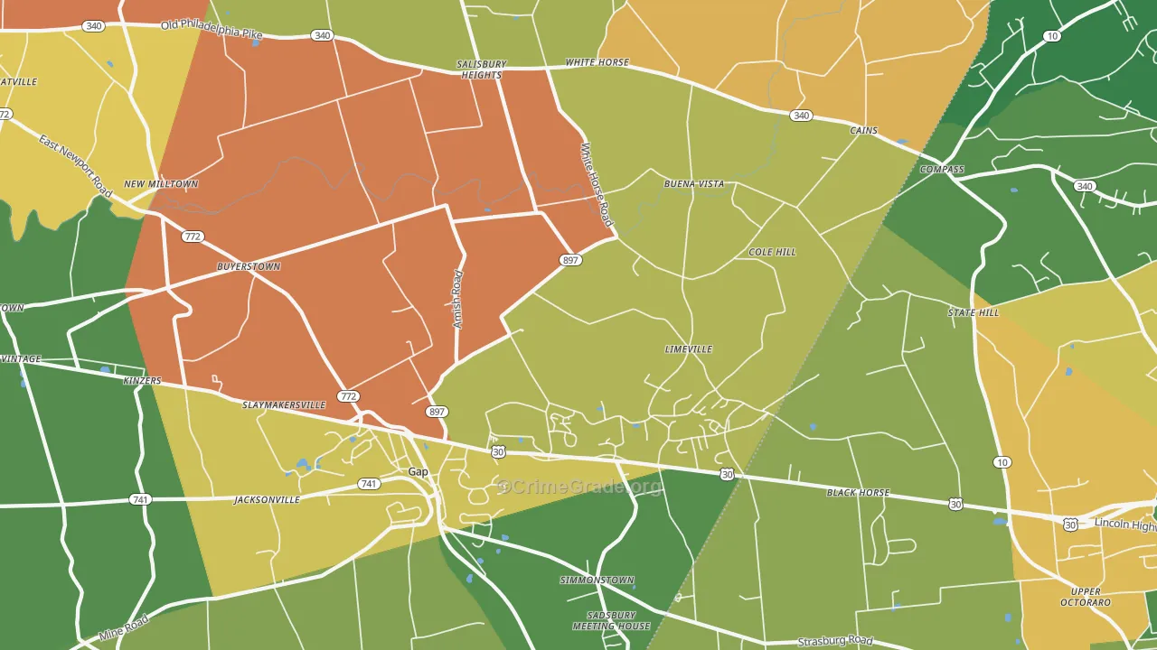 17527, PA Map of Drug-Related Crime Rates