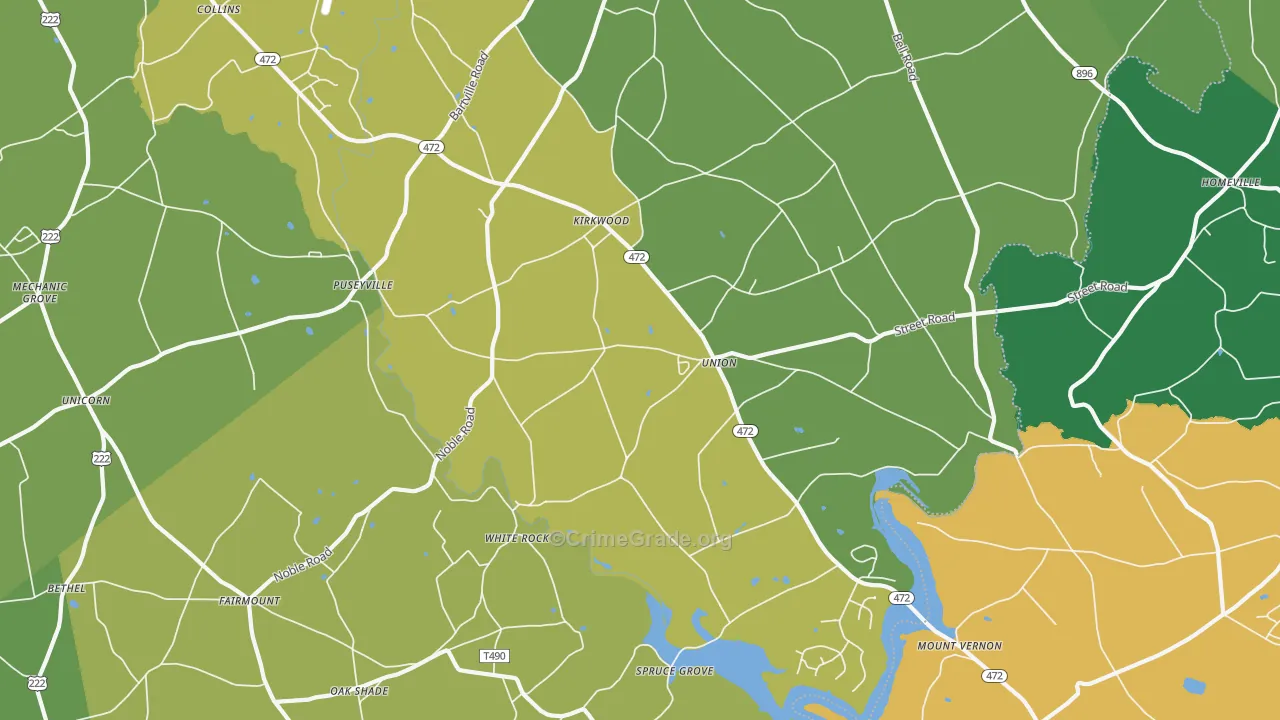 17536, PA Map of Drug-Related Crime Rates