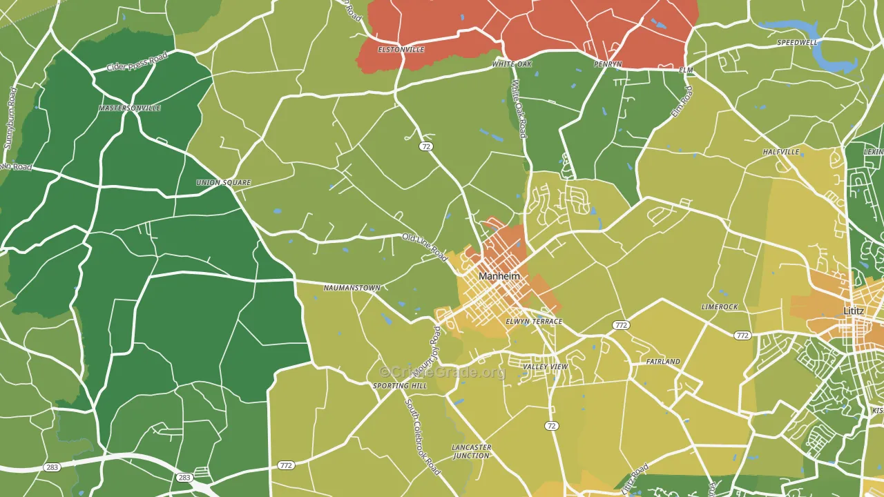17545, PA Map of Drug-Related Crime Rates