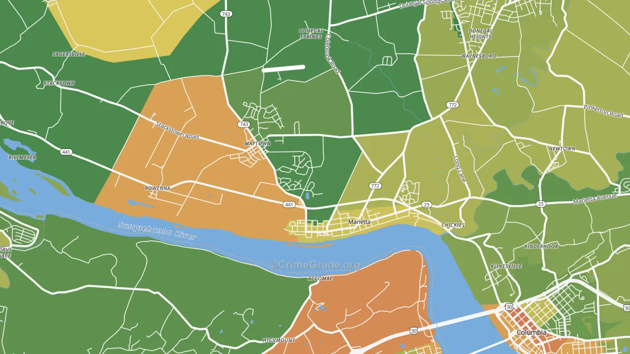 17547, PA Map of Drug-Related Crime Rates