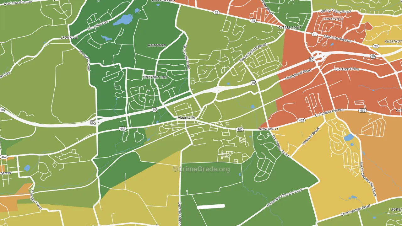 17554, PA Map of Drug-Related Crime Rates