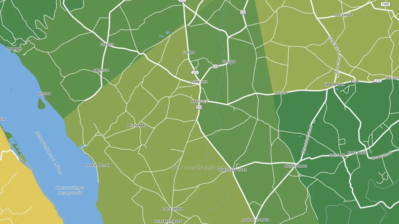 17563, PA Map of Drug-Related Crime Rates