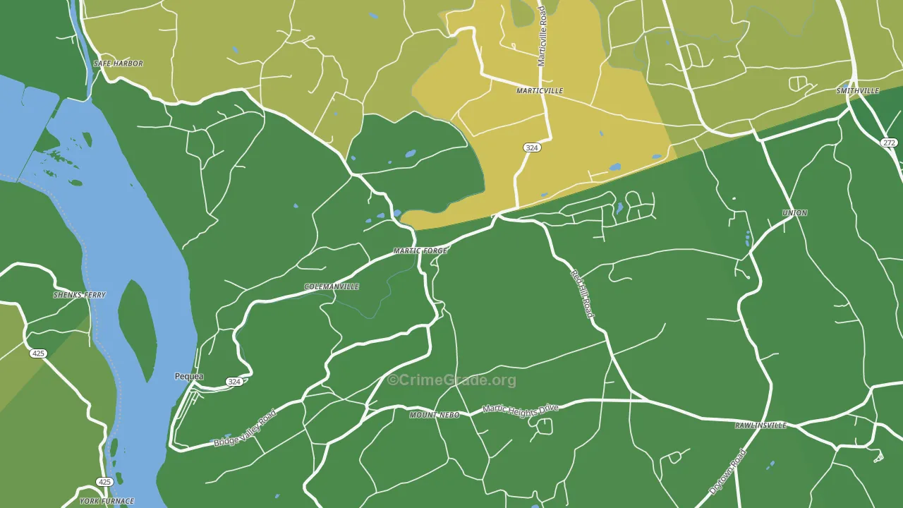 17565, PA Map of Drug-Related Crime Rates