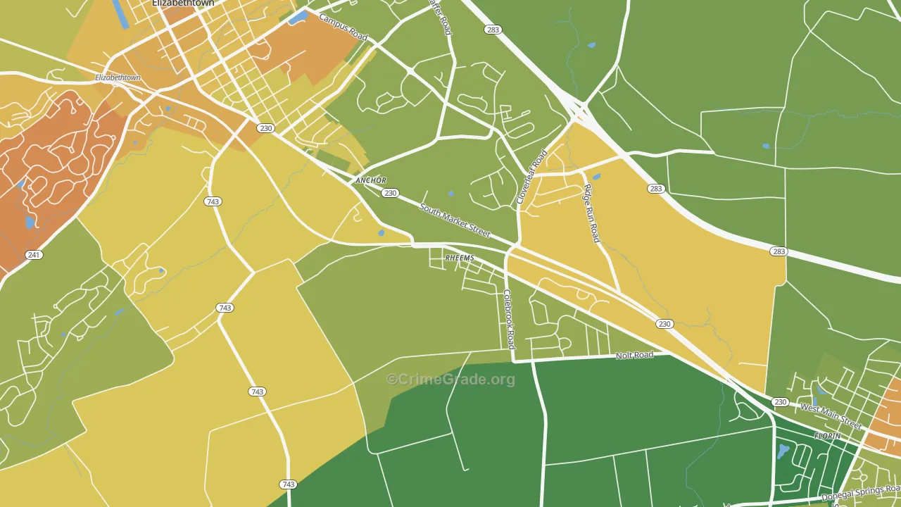 17570, PA Map of Drug-Related Crime Rates
