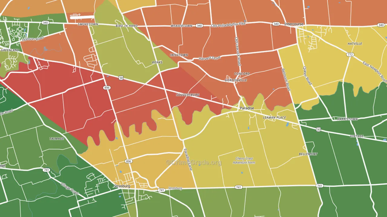17572, PA Map of Drug-Related Crime Rates